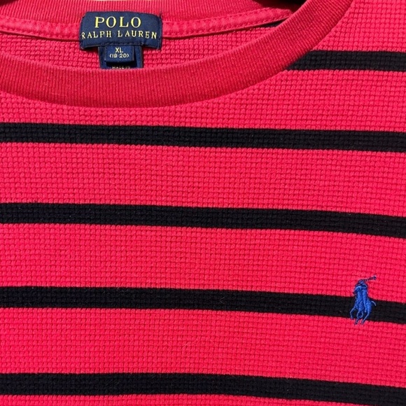 Polo by Ralph Lauren Red/ Black Striped Thermal Size XL - Picture 3 of 6